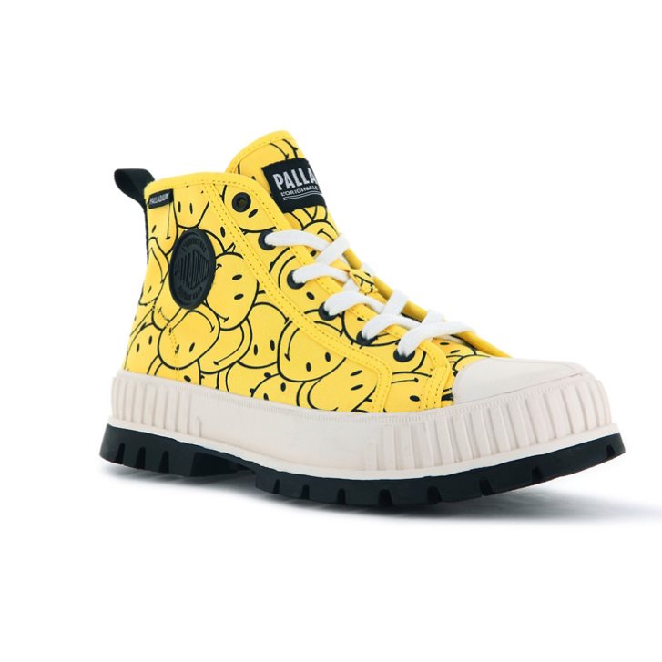 Bottes Palladium Pallashock Smiley Ao Femme Jaune | FR ZIM530H